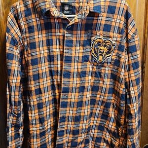 Chicago Bears NFL Team Apparel Men's Plaid Button Down Flannel
